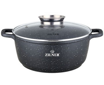 Garnek czarny marmurowy 4.5L / 24cm Zilner 7006