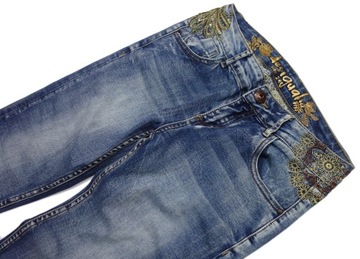 DESIGUAL Damskie Jeansy Spodnie Rurki Logo r. 24 / XXS / XS