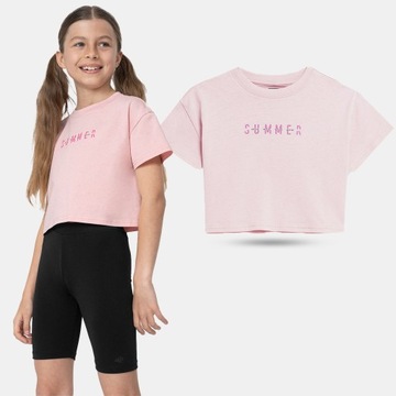 KOSZULKA DZIEWCZĘCA 4F T-SHIRT BAWEŁNA SS23F393