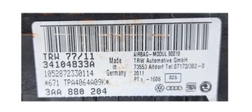 PASSAT B7 ULOŽENÍ AIRBAG SPOLUJEZDCE 34104833A #