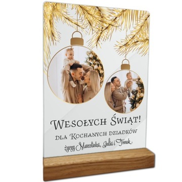 Prezent na mikołajki święta statuetka ze zdjęciem upominek pod choinkę