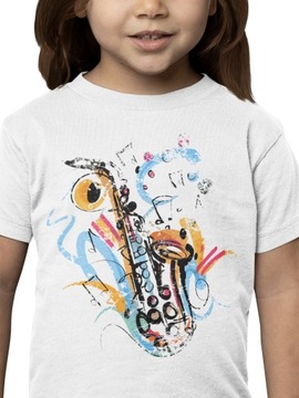 DZIECIĘCA KOSZULKA MUZYCZNA SAKSOFON DLA MUZYKA