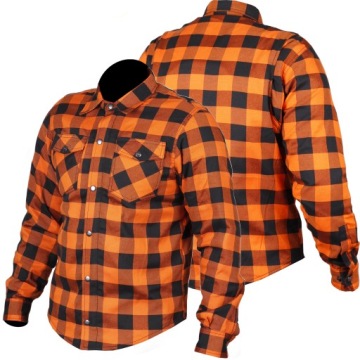 МОТОЦИКЛОВАЯ РУБАШКА ГУСАРСКАЯ ТОЛСТОВКА с КЕВЛАРОМ, мужская оранжевая