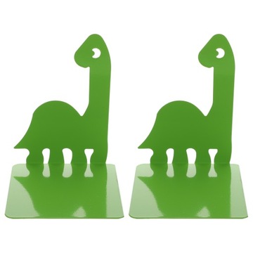 Metalowe podpórki na książki z dinozaurami. P