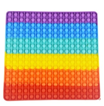 POPIT PUSH BUBBLE POP IT DUŻY KWADRAT XXL 30x30 TĘCZA