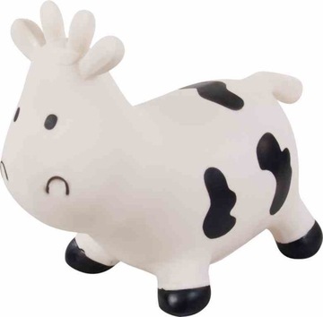 Skoczek gumowy dla dzieci KRÓWKA 57 cm biały & czarny do skakania z pompką