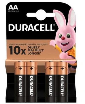 4x Baterie Alkaliczne DURACELL AA R6 LR06 4 sztuki