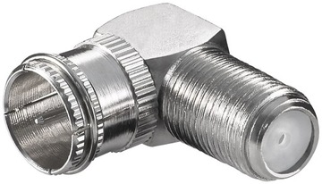 Adapter kątowy Wtyk F Gniazdo F kątowy 90°