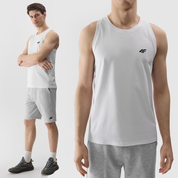 ФУТБОЛКА 4F МУЖСКАЯ ФУТБОЛКА БЕЗРУКАВОВ ВЕРХНЯЯ МАЙКА ХЛОПОК SPORTS SS24