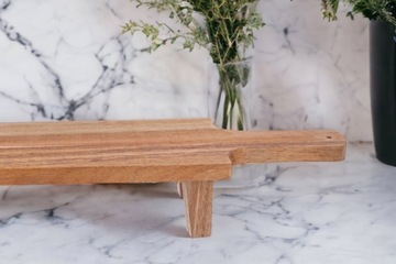 Кухонная сервировочная доска для закусок, деревянный поднос из акации, 38x11 см