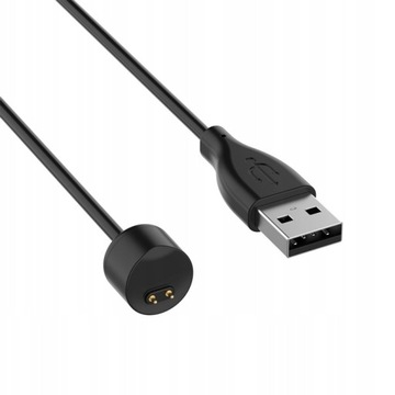 Ładowarka Kabel do Xiaomi MI BAND 5/6/7 na magnes 30cm Czarna Szybka
