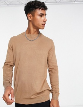 Pull&Bear Luźny sweter w beżowym kolorze M