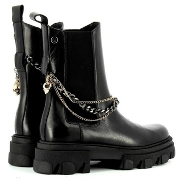 CARINII B5962 РАБОЧИЕ БОТИНКИ TRAPERS, ЧЕРНАЯ КОЖА