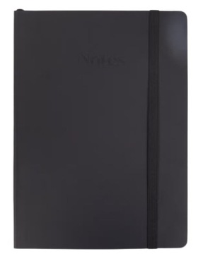 NOTES NOTATNIK B5 W LINIE Z GUMKĄ CZARNY PLANER