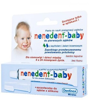 NENEDENT Baby Pasta do zębów dla niemowląt 20ml silikonowa szczoteczka