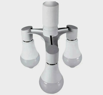 Сплиттер Светораспределитель нити на 3 лампочки. Переходник Е 27, тройник Е27