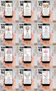 Zaproszenie elektroniczne na Chrzest, Roczek, Urodzinki - SUPER CENA