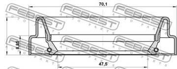 USZCZELNIACZ 49X70X8.9 FEBEST do TOYOTA HILUX 4.0