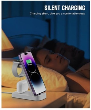Зарядная станция APETIY для IPHONE Apple Watch AirPods 3в1 белый