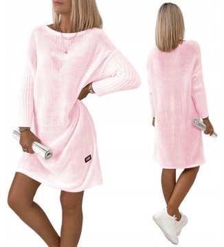 SWETER SUKIENKA DZIANINOWA Z OVERSIZE DAMSKA ELASTYCZNA