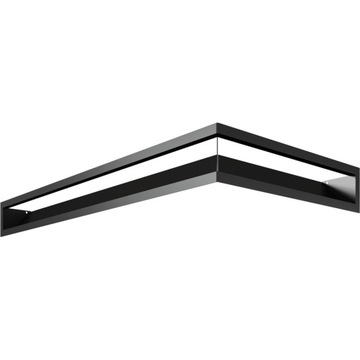 Решетка вентиляционная для камина GRATKI LUFT SLIM Угловая Левая Черная 80х40х9