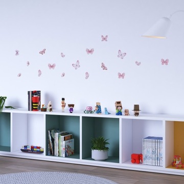 NAKLEJKI NA ŚCIANĘ DLA DZIECI SAMOPRZYLEPNE DO POKOJU DZIECKA Ozdoba Motyle