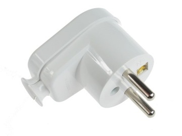 Угловой штекер 2P+Z, белый