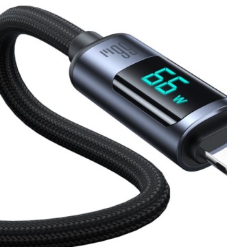 КАБЕЛЬ JOYROOM USB-A — USB-C 66 Вт, 1,2 м со светодиодным дисплеем ПРОЧНЫЙ ПРОЧНЫЙ