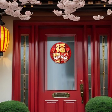 Китайские новогодние украшения 2024, наклейки на двери, стиль окна B 36см x 36см
