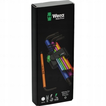 НАБОР ШЕСТИГРАННЫХ ГАЕЧНЫХ КЛЮЧЕЙ HEX-PLUS WERA РАЗНОЦВЕТНЫЕ ТОРЦЕВЫЕ ГАЕЧНЫЕ КЛЮЧИ 1,5-10 ММ