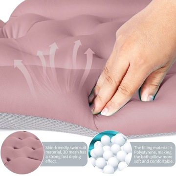 ПОДУШКА ДЛЯ ВАННЫ ПОДГОЛОВНИК С ПРИСОСКОЙ ПРАКТИЧНЫЙ ПОДАРОК ​​РОЗОВЫЙ