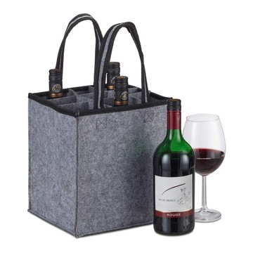Torba filc organizer 6 butelek pojemnik wino piwa