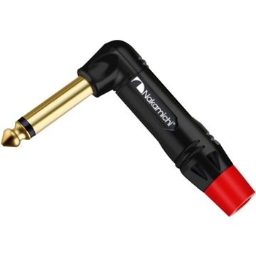 NAKAMICHI WTYK DUŻY JACK 6,3MM 2 POLA MONO 2-PIN KĄTOWY CZERWONY