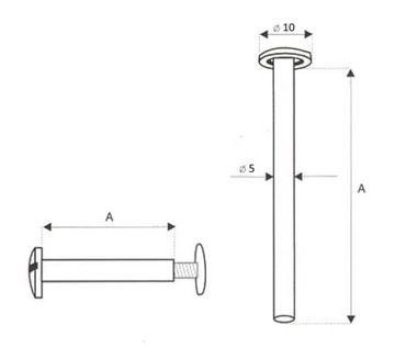 Veky 35mm Krútené Skrutka Zlatá 5ks DIY NITY