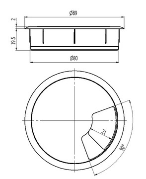 Кабельный ввод fi 80, втулка цвета слоновой кости