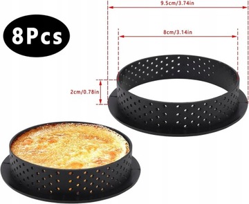 TARTLET MOLD RING PIECZENIE CIASTA CIAST 8 SZTUK