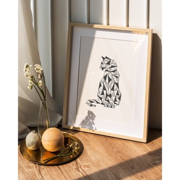 Постер Geometric Cat 70x100 графика для рамки для постера