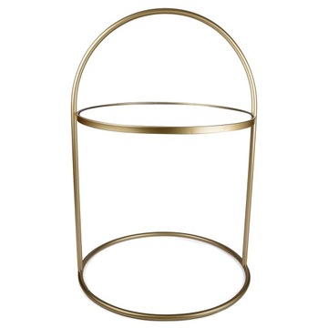 STOLIK kawowy LUSTRZANY BLAT złoty mat śr. 42cm