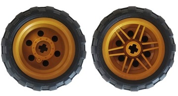 LEGO 2X KOŁO 56145 FELGA ZŁOTA 61481 OPONA 43,2x26