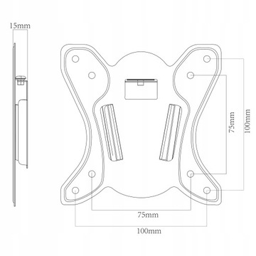 Фиксированный держатель для ТВ-монитора, плоский, 10–27 футов