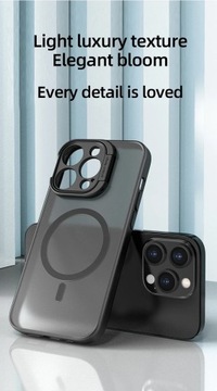 Przezroczysty matowy futerał na telefon iPhone 13 14 15 Pro Max wspornik