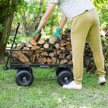 Стальная транспортная тележка с брезентами складывания метеор 95 л.