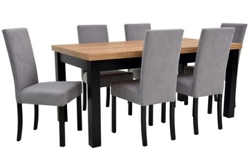 Komplet 6 krzeseł + stół 100x200/300cm CRAFT/wybór