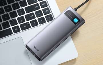 КОНЦЕНТРАТОР BASEUS USB-C 9IN1 2X USB-A 3.0 2X HDMI USB-A 2.0 USB-C PD RJ45 MICRO SD