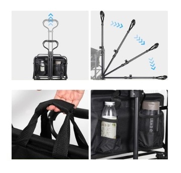 СКЛАДНАЯ КЕМПИНГОВАЯ ТУРИСТИЧЕСКАЯ ТРАНСПОРТНАЯ САДОВАЯ ПЕРЕВОЗКА 100 Л ЧЕРНАЯ