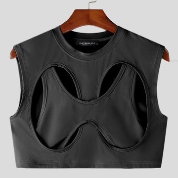 Party Nightclub Style Tops INCERUN New Men Hollowe