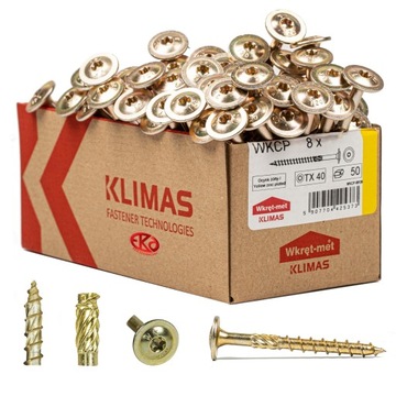 WKRĘTY CIESIELSKIE DO DREWNA TALERZOWE TORX 8X80