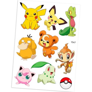 NAKLEJKI NAGRODY MOTYWACYJNE pokemon 1547