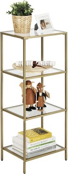 ZŁOTY REGAŁ SŁUPEK ART DECO GLAMOUR 4 PÓŁKI
