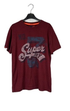 Superdry Bordowy T-Shirt Męski XL 42